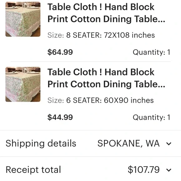 2 Green and Red Table Linens with Intricate Design & 14 napkins. - Picture 3 of 4